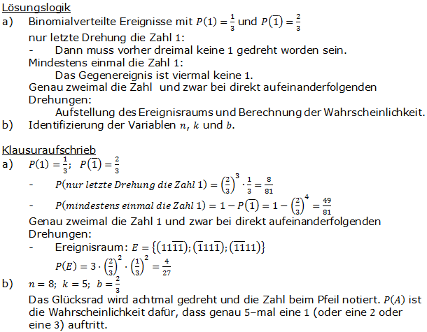 Stochastik Binomialverteilung Lösungen zum Aufgabensatz 12 Blatt 1/3 Grundlagen (Graphik A1218L01)/© by www.fit-in-mathe-online.de