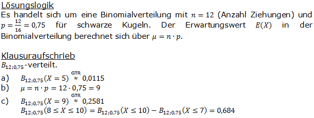 Stochastik Binomialverteilung Lösungen zum Aufgabensatz 3 Blatt 2/1 Fortgeschrittten (Graphik A2103L01)/© by www.fit-in-mathe-online.de