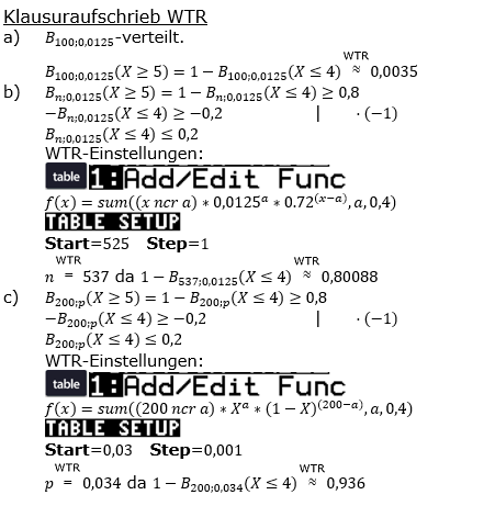 Stochastik Binomialverteilung Lösungen zum Aufgabensatz 5 Blatt 2/1 Fortgeschrittten Bild 3 (Graphik A2105L03)/© by www.fit-in-mathe-online.de
