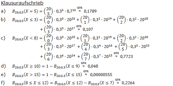 Stochastik Binomialverteilung Lösungen zum Aufgabensatz 1 Blatt 2/2 Fortgeschrittten (Graphik A2207L01)/© by www.fit-in-mathe-online.de