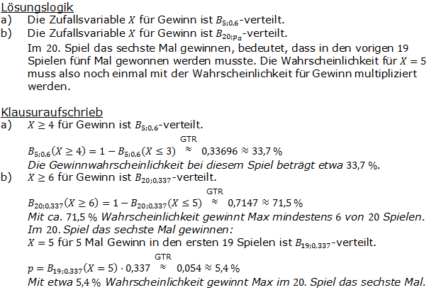 Stochastik Binomialverteilung Lösungen zum Aufgabensatz 15 Blatt 2/2 Fortgeschritten Bild A2215L01/© by www.fit-in-mathe-online.de