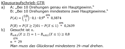 Stochastik Binomialverteilung Lösungen zum Aufgabensatz 2 Blatt 2/3 Fortgeschrittten Bild 2 (Graphik A2317L02)/© by www.fit-in-mathe-online.de