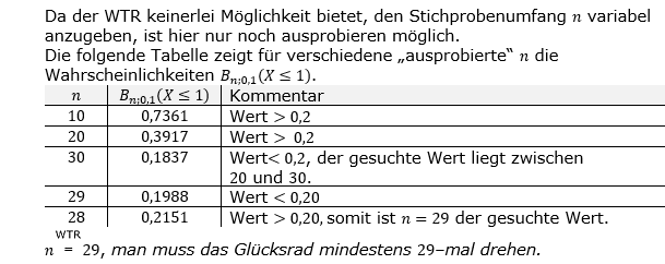 Stochastik Binomialverteilung Lösungen zum Aufgabensatz 2 Blatt 2/3 Fortgeschrittten Bild 4 (Graphik A2317L04)/© by www.fit-in-mathe-online.de