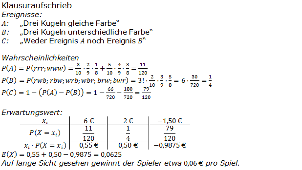 Stochastik Erwartungswert Lösungen zum Aufgabensatz 8 Blatt 1/2 Grundlagen (Graphik A1216L01)/© by www.fit-in-mathe-online.de