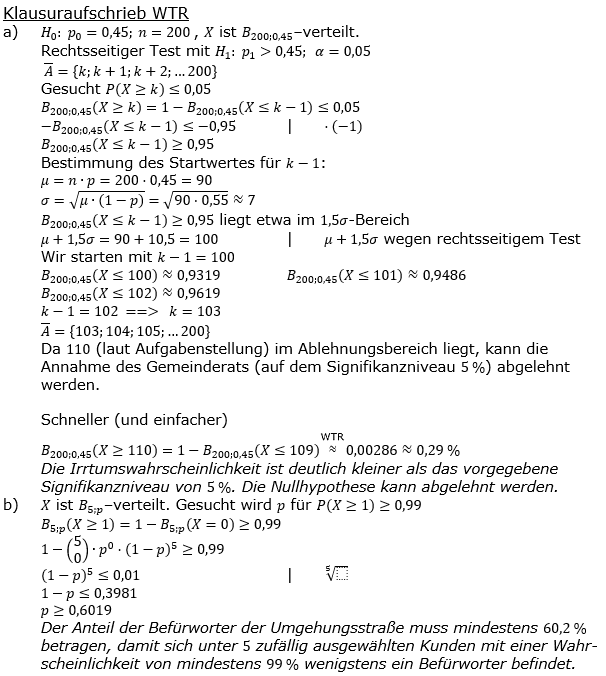 Stochastik Signifikanztest Lösungen zum Aufgabensatz 3 Blatt 2/1 Fortgeschritten Bild 3 (Graphik A2103L03)/© by www.fit-in-mathe-online.de