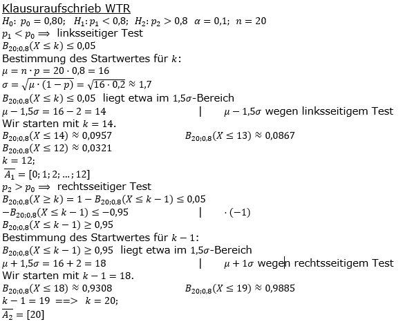 Stochastik Signifikanztest Lösungen zum Aufgabensatz 4 Blatt 3/1 Expert Bild 4 (Graphik A3104L04)/© by www.fit-in-mathe-online.de