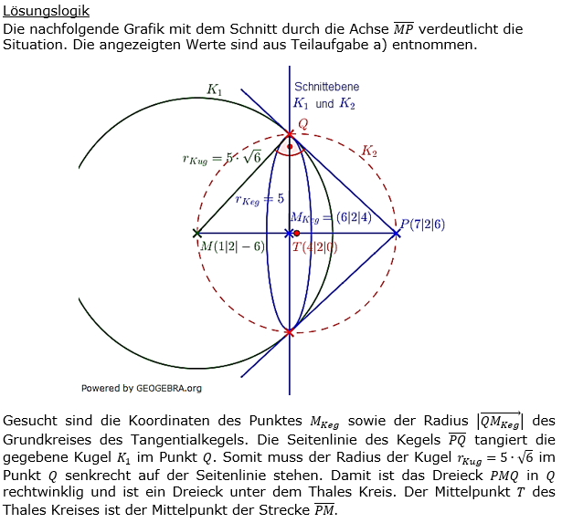 Kreis und Kugel Lösungen zum Aufgabensatz 1 Blatt 3/1 Expert Bild 1/© by www.fit-in-mathe-online.de