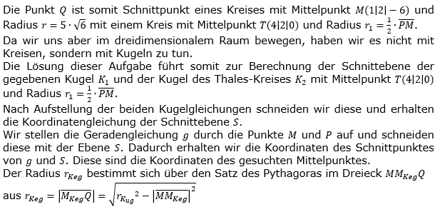 Kreis und Kugel Lösungen zum Aufgabensatz 1 Blatt 3/1 Expert Bild 2/© by www.fit-in-mathe-online.de