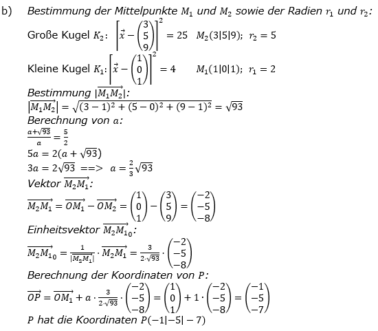 Kreis und Kugel Lösungen zum Aufgabensatz 3b Blatt 3/1 Expert Bild 1/© by www.fit-in-mathe-online.de