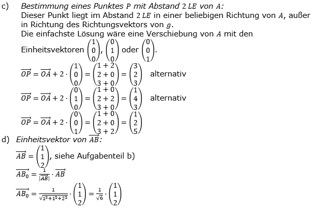 Vektorgeometrie Vermischte Aufgaben - Training Lösungen zum Aufgabensatz 01 Blatt 01 Bild A0101L03/© by www.fit-in-mathe-online.de